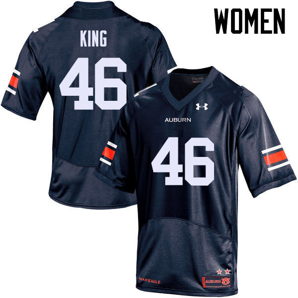 Auburn Tigers Women's Caleb King #46 Navy Under Armour Stitched College NCAA Authentic Football Jersey JFK0074WP